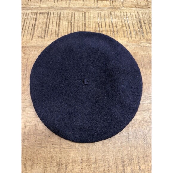 Vintage Basque Beret Black 100% Wool Made In France - Picture 3 of 8
